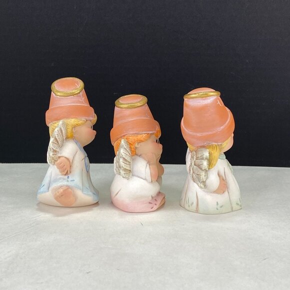 Cracked Flower Pot Garden Fairy Angel Figurines Set of 3 - Picture 4 of 8